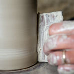 Daniel Boyle at work in his pottery 2019